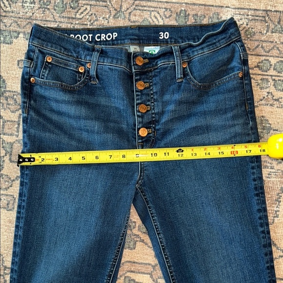 J Crew sz 30 Billie Demi boot cropped jeans with button fly EUC - Picture 10 of 12